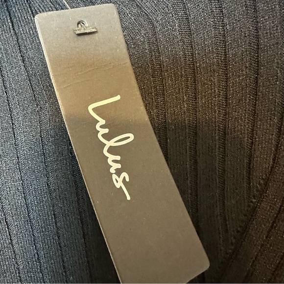 Lulu’s Snug As Can Be Black Ribbed Mock Neck Sweater Dress Size Small - Picture 9 of 10